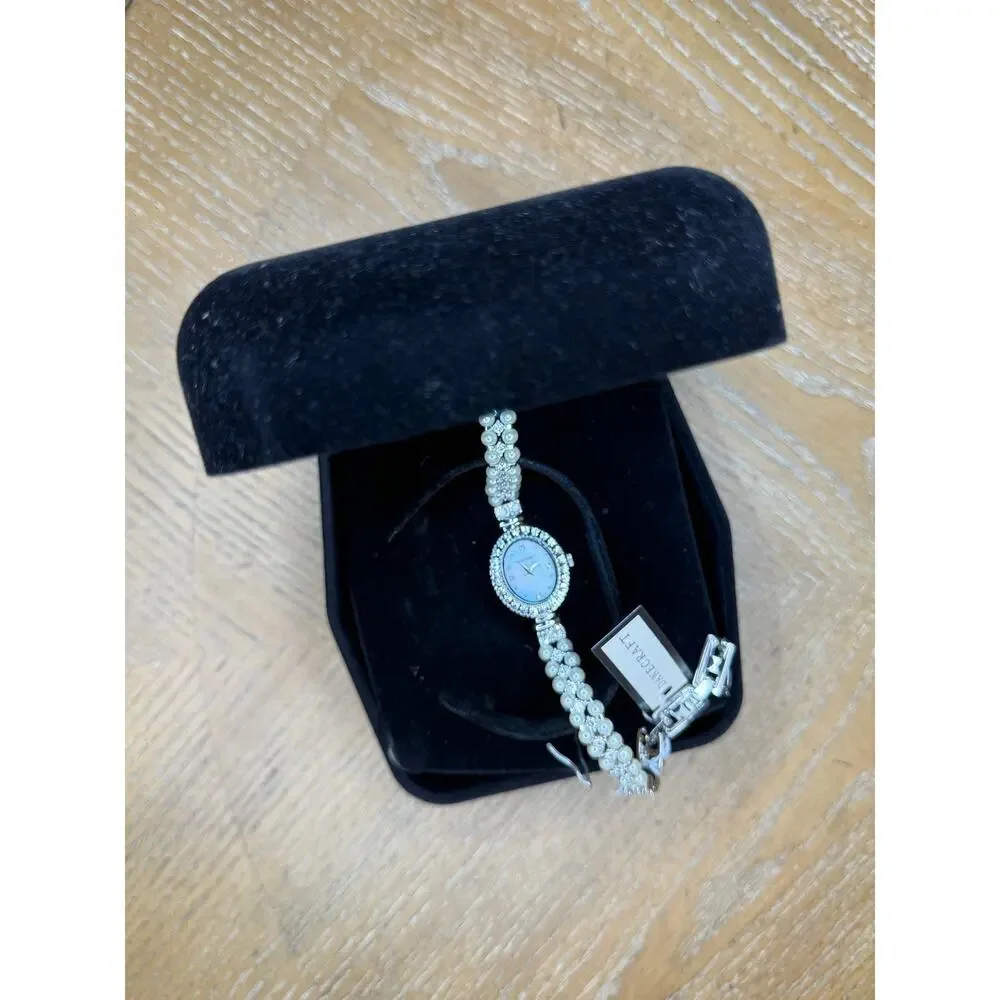 Danecraft Women’s Silver-Plated Oval Watch Quartz | NWT